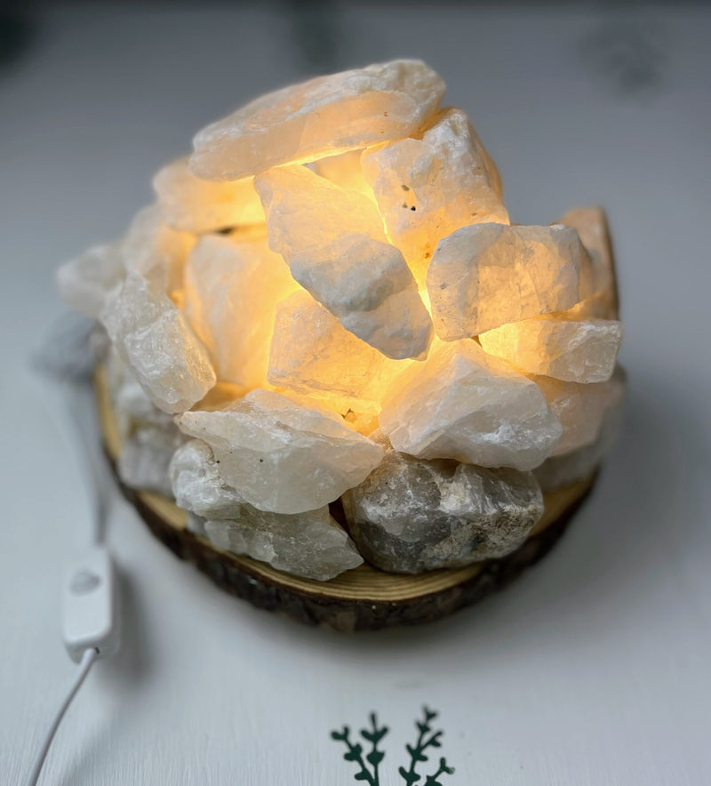 Lámpara de Cuarzo Blanco- Luz para el Alma